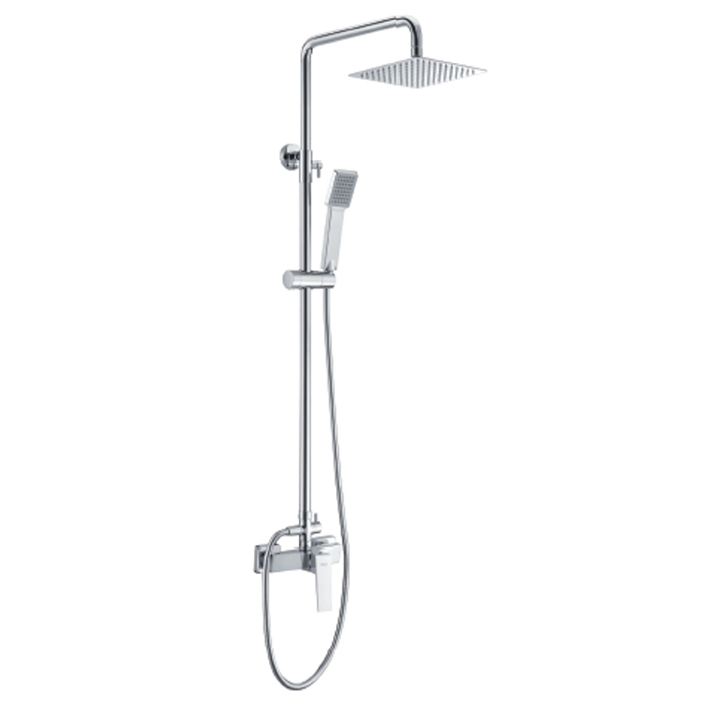 Denver de ducha con grifo monomando | Rociador Cuadrado acero inox. S.304 20x20 cm | Extraplano Antical Acabado Cromo
