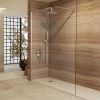 Panel de ducha fijo Walk In con vidrio templado transparente 6 mm antical altura 195 cm