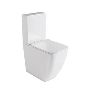 Florida Inodoro PMR Rimless Adosado a Pared | Altura Confort para Movilidad Reducida | Tapa Duroplast Soft Close | Blanco Brillo (copia)