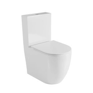 Hawaii Inodoro Completo Adosado a Pared | Tapa Extrafina Duroplast Soft Close | Cisterna Incluida