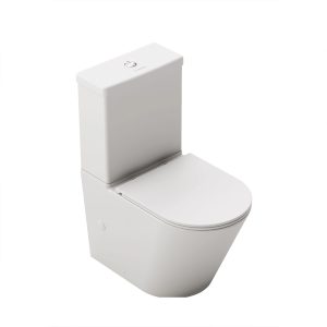 Utah Inodoro Completo Rimless Adosado a Pared | Tapa Extrafina Duroplast Soft Close | Cisterna Incluida